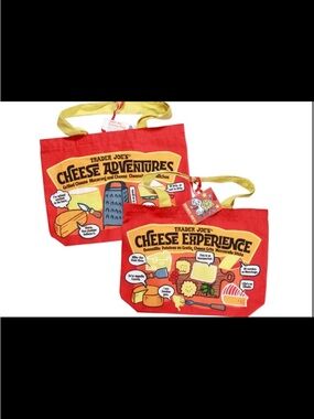 Trader Joe’s Cheese Adventure Tote Bag, Set of 2.